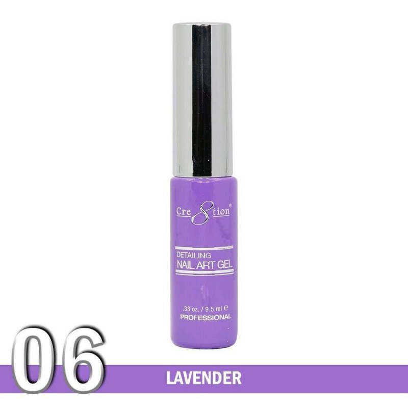 Cre8tion Detailing Nail Art Gel, 06, Lavender, 0.33oz KK1025 